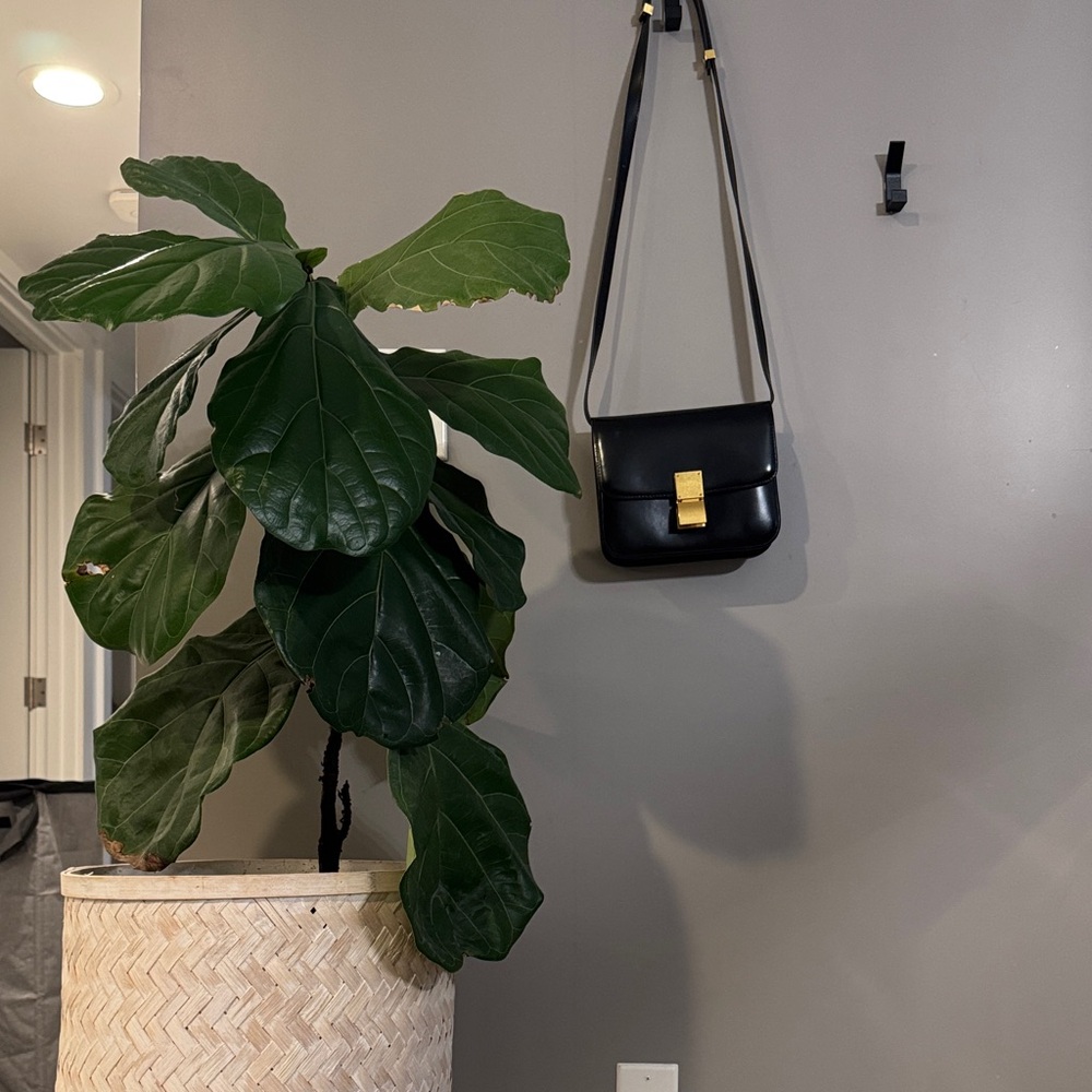 Black vegan leather Shoulder Bag